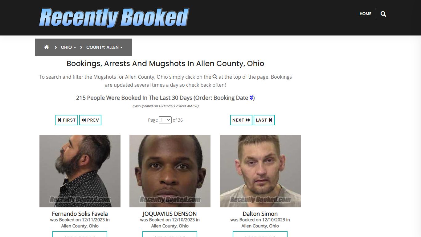 Recent bookings, Arrests, Mugshots in Allen County, Ohio - Recently Booked